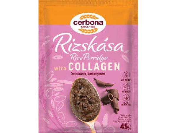Cerbona rizskása Kollagén és Inulin 45g Étcsokoládés HCN édesítőszerrel