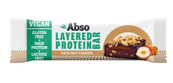 Absorice layered protein bar hazelnut-caramel étcsokoládés réteges
fehérjeszelet 50 g
