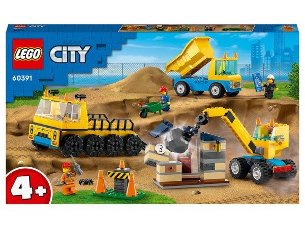 LEGO City 60391 Építőipari teherautók és bontógolyós daru