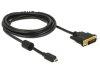 DeLock HDMI cable Micro-D male > DVI-D (Dual Link) 24+1 m