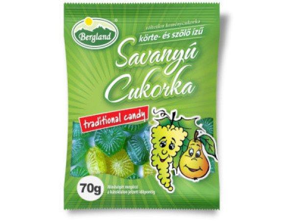 Bergland Savanyú cukor 70g Körte-Szőlő