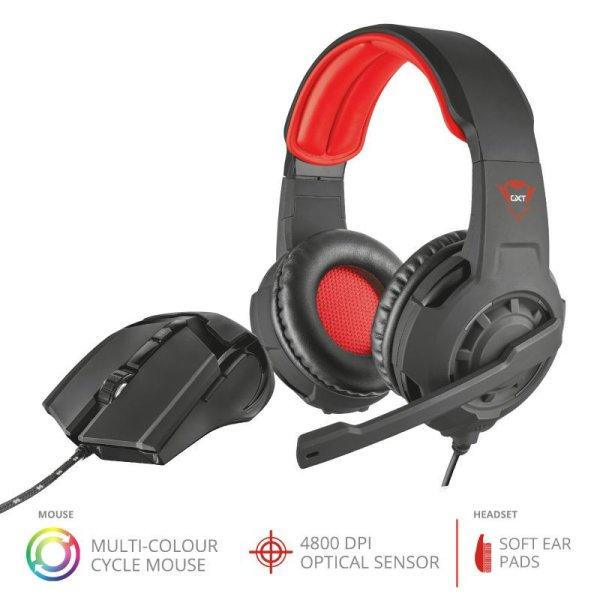 Trust GXT 784 2-in-1 Gaming Set with Headset & Mouse Black/Red