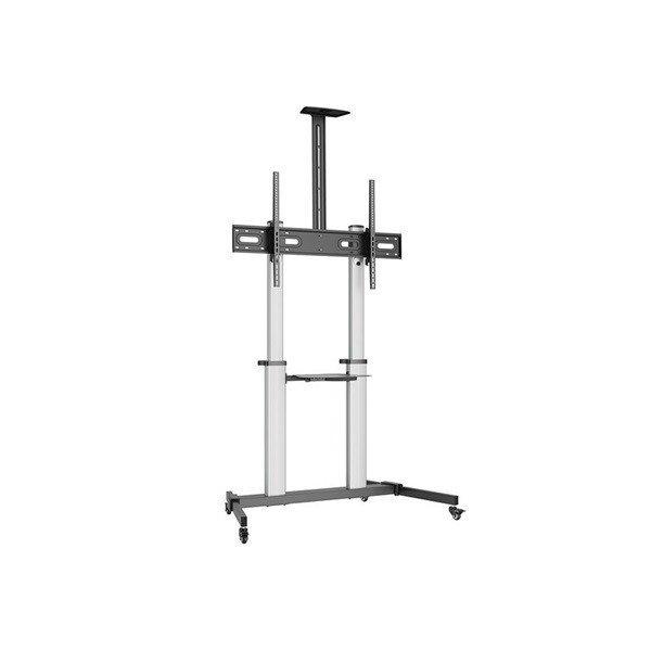 Equip TV állvány - 650631 (60"-100" álló, dönthető, állítható
magasság, gurulós, Max.:100kg, fekete/ezüst)