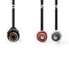 Nedis sztere audio kbel, 1x RCA aljzat - 2x RCA dug, 0,20