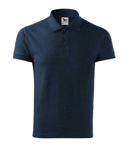 MALFINI Férfi galléros póló Cotton - Tengerészkék | M