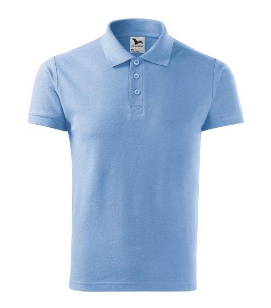 MALFINI Férfi galléros póló Cotton Heavy - Égszínkék | L