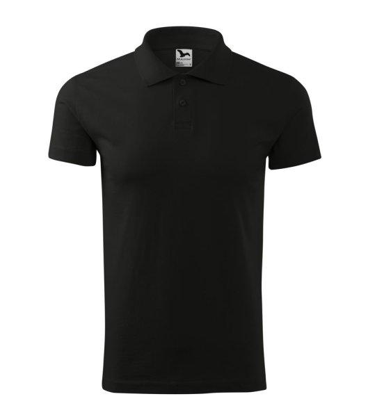 MALFINI Férfi puha galléros póló Single J. - Fekete | XL