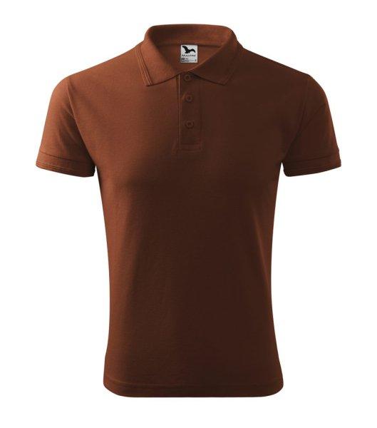 MALFINI Férfi galléros póló Pique Polo - Csokoládébarna | XL