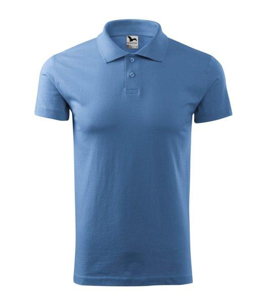 MALFINI Férfi puha galléros póló Single J. - Égszínkék | XL