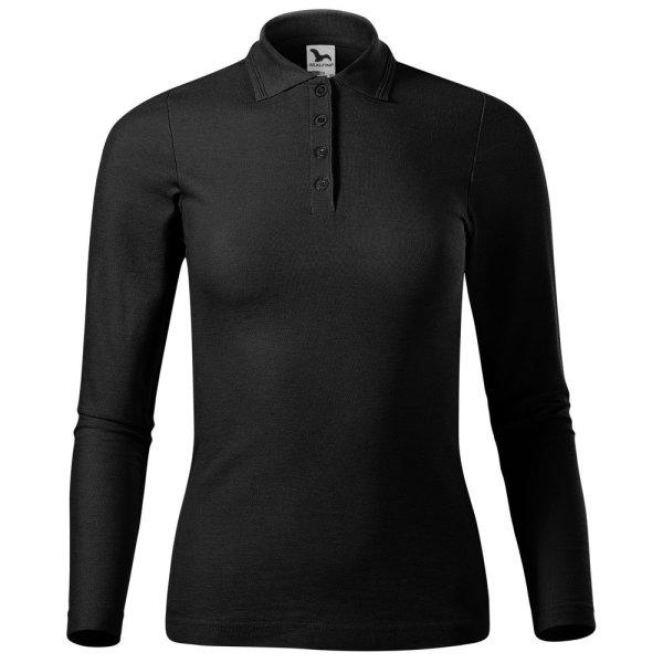 MALFINI Női hosszú ujjú póló Pique Polo LS - Fekete | XL