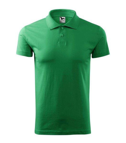MALFINI Férfi puha galléros póló Single J. - Középzöld | 2XL