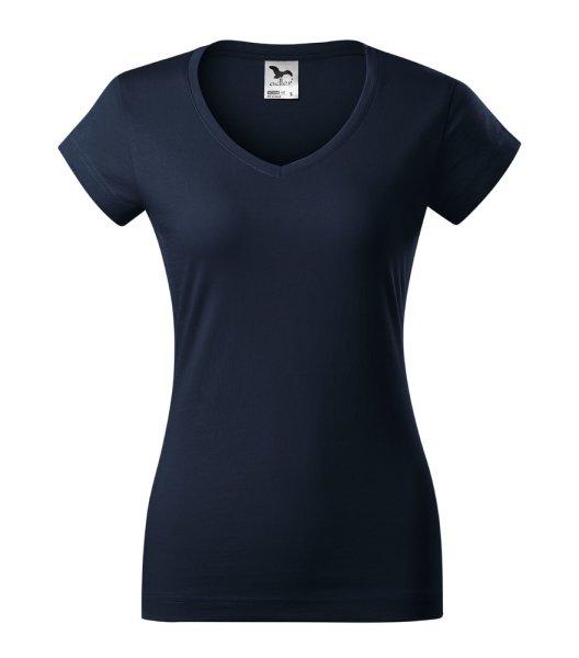 MALFINI Női póló Fit V-neck - Tengerészkék | 2XL