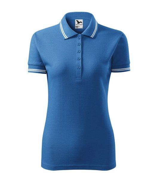 MALFINI Női galléros póló Urban - Azúrkék | 2XL