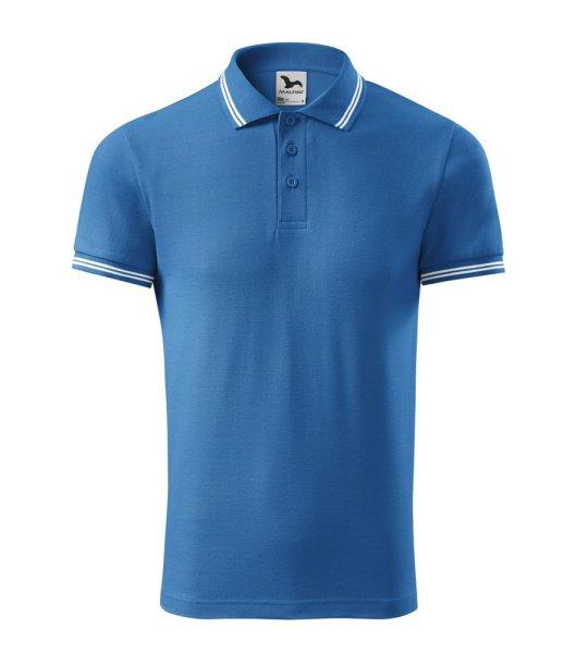 MALFINI Férfi galléros póló Urban - Azúrkék | 3XL