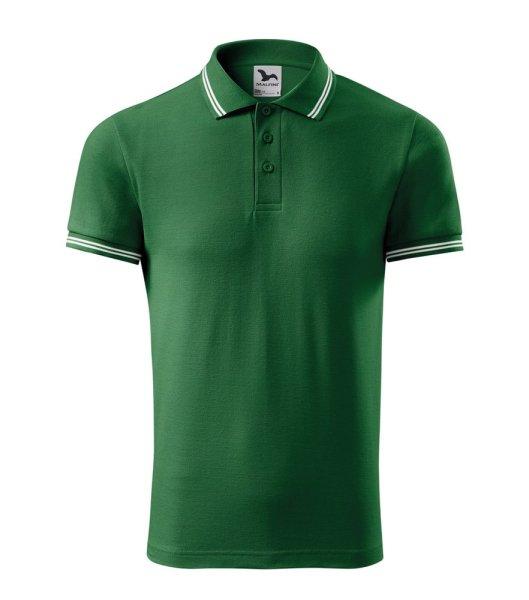 MALFINI Férfi galléros póló Urban - Palackzöld | 2XL