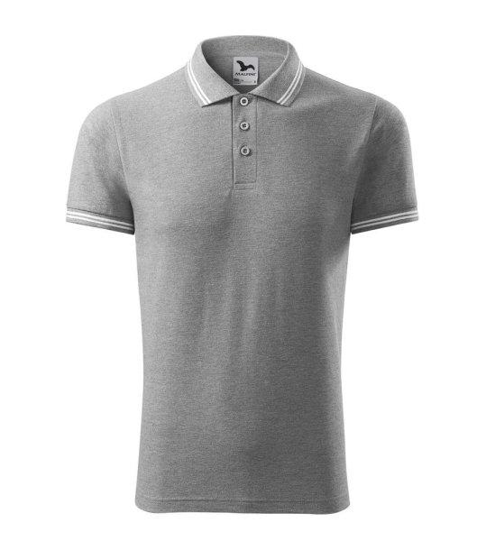 MALFINI Férfi galléros póló Urban - Sötétszürke melírozott | 3XL