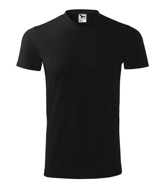 MALFINI Póló Heavy V-neck - Fekete | 4XL