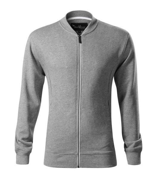 MALFINI Férfi felső Bomber - Sötétszürke melírozott | 2XL