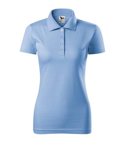 MALFINI Női puha galléros póló Single J. - Égszínkék | 2XL