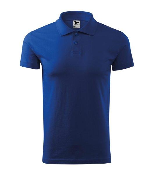 MALFINI Férfi puha galléros póló Single J. - Királykék | 2XL