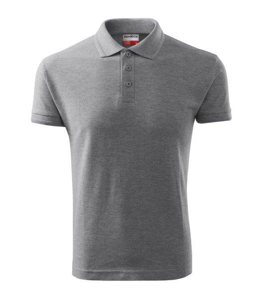MALFINI Férfi galléros póló Reserve - Sötétszürke melírozott | 2XL