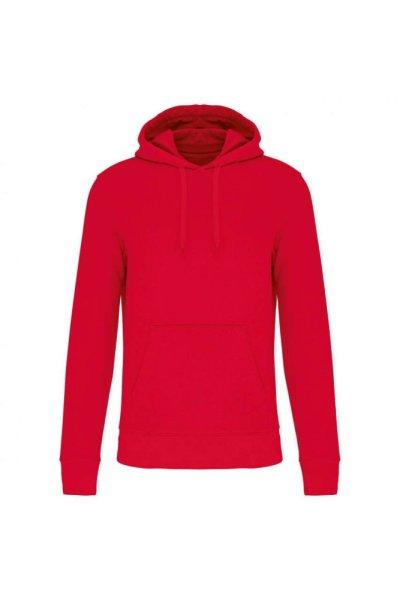 Férfi organikus kapucnis pulóver, Kariban KA4027, Red-XL
