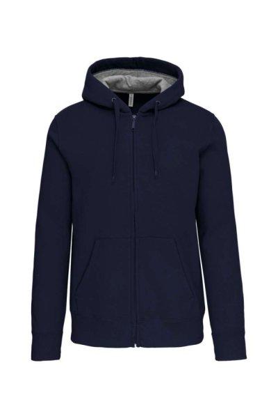 Uniszex cipzáras kapucnis vastag pulóver, Kariban KA444, Navy-XS