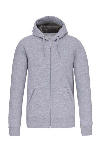 Uniszex cipzáras kapucnis vastag pulóver, Kariban KA444, Oxford Grey-3XL