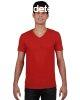 V-nyak rvid ujj pamut pl, Gildan GI64V00, Red-XL