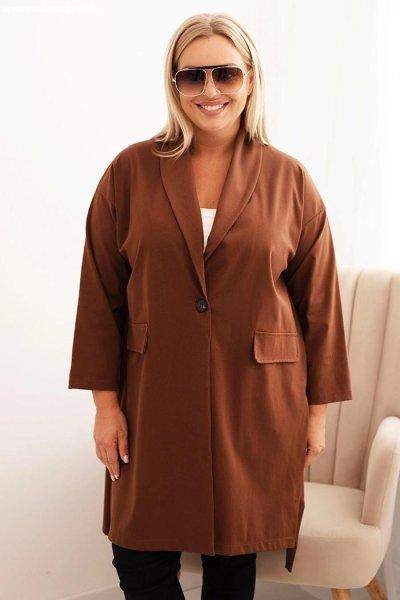 Gombos záródású oversize pelerina, 23159-es modell, sötétbarna
