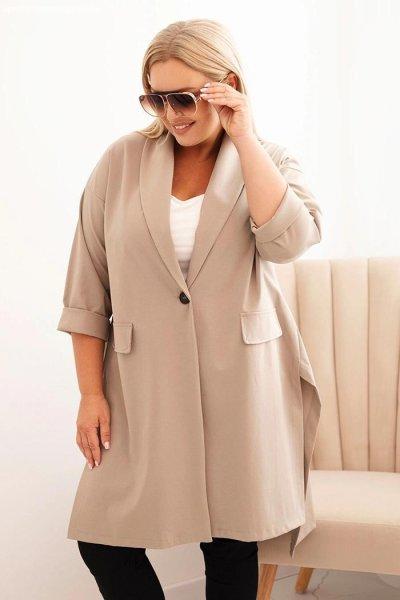 Gombos záródású oversize pelerin, 23159-es modell, fango színben