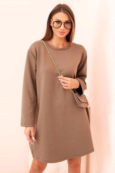 Viszkóz oversize ruha láncos táskával IT85 modell fango színben