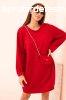 Viszkz oversize ruha lncos tskval IT85 modell piros