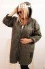 Steppelt oversize kabt kapucnival s HOPE felirattal, khaki