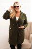 Elegns oversize kabt nagy zsebekkel, 5274-es modell, khaki