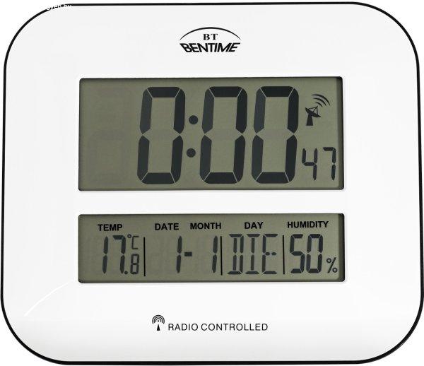 Bentime Rádióvezérlésű óra/ébresztőóra hőmérővel és
páratartalom-mérővel H17-ET843W