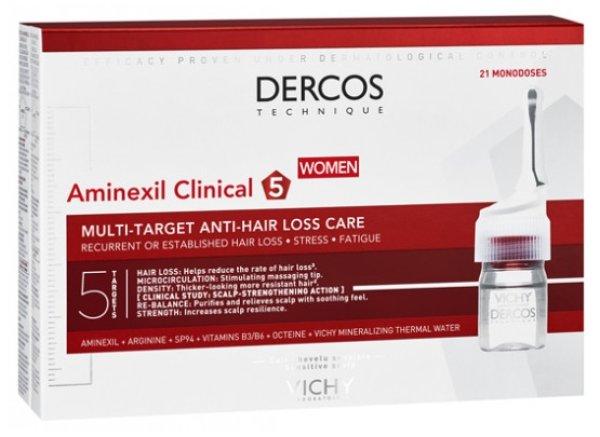 Vichy Többcélú kezelés hajhullásban szenvedő nőknek Dercos Aminexil 5 21
x 6 ml