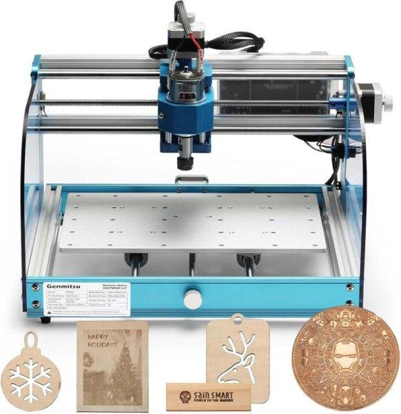 3018-PROVer V2 asztali CNC marógép kezdőknek, végálláskapcsolókkal és
vészleállító gombbal, továbbfejlesztett Z tengelyes alumínium munkalappal,
284 × 180 × 40 mm-es munkaterülettel.