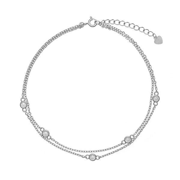 AGAIN Jewelry Dupla ezüst bokalánc cirkónium kövekkel AJNH0001