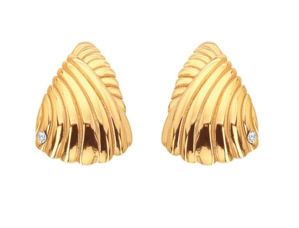 Hot Diamonds Elegáns aranyozott fülbevaló gyémánttal Golden Edit Hope DE839