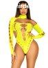 Leg Avenue Seamless Thong Back Bodysuit Neon Yellow