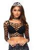 Leg Avenue Pothole Net Long Sleeved Crop Top