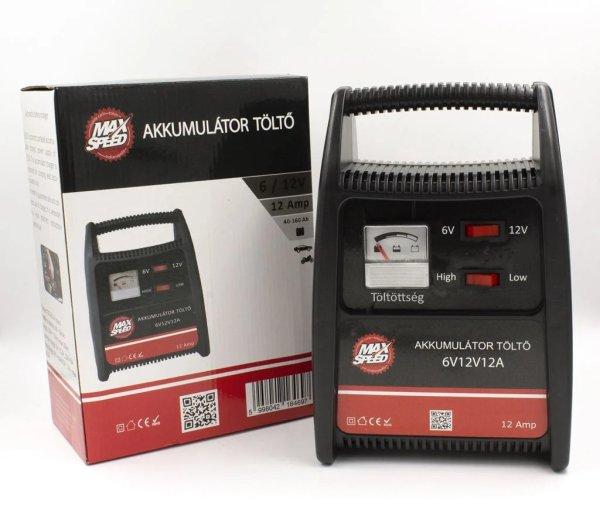 Akkumulátortöltő – MaxSpeed 56164697 – 12A, 6–12V