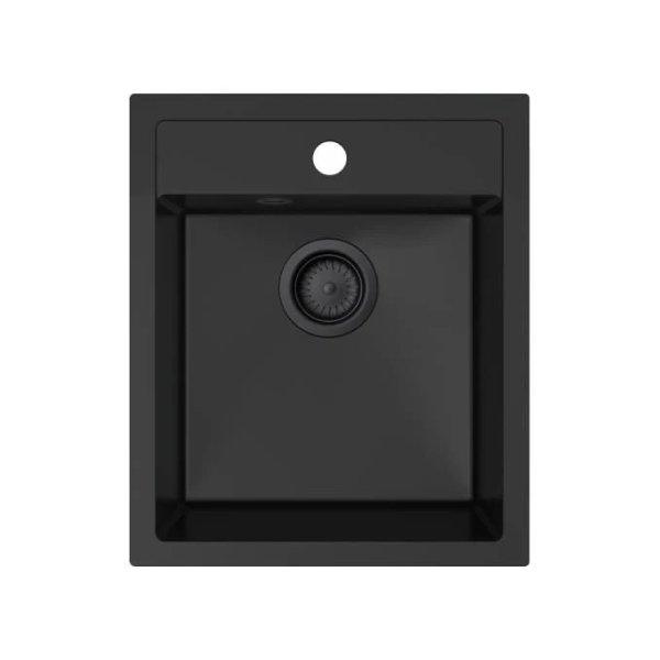 MILO ALPHA gránit mosogató 43,5x51,5 cm, Lava stone, szifonnal