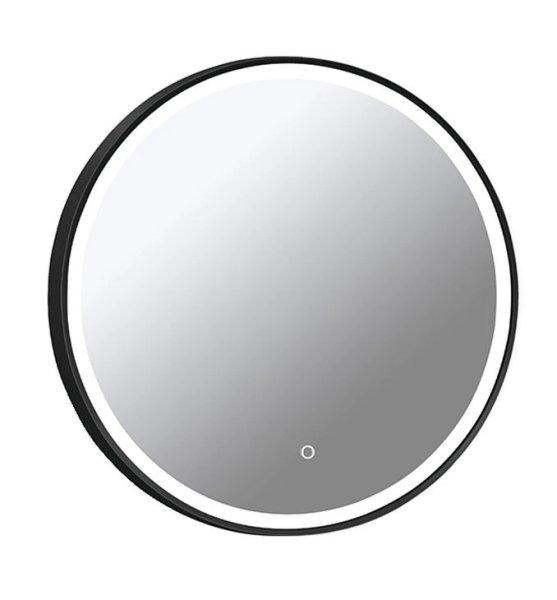 Tükör COPEN 600 mm átmérőjű, LED világítás, matt fekete alumínium
keret (20 mm)