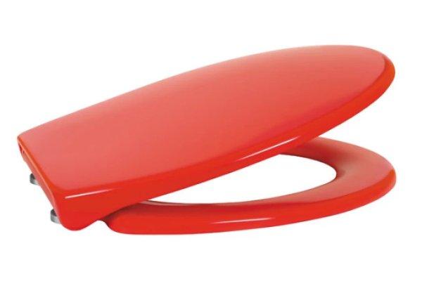 MINOTTI piros duroplast soft close WC ülőke, levehető