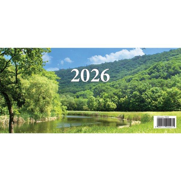 Asztali naptár 325mmx155mm, fehérlapok, álló tartóval 2026.