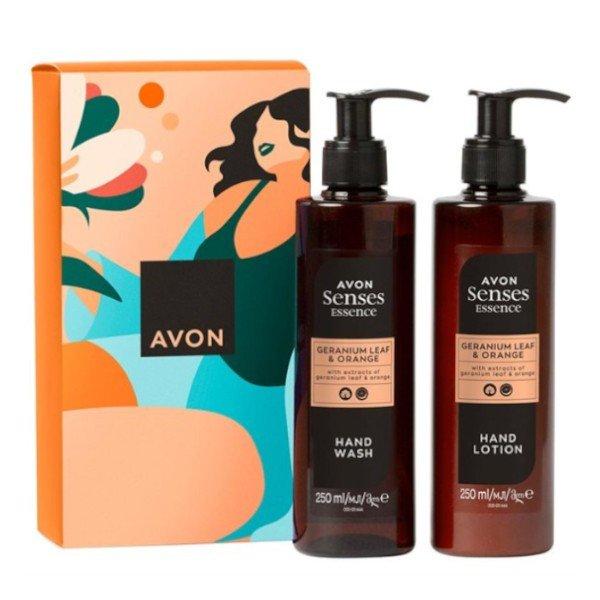 Avon Kozmetikai szett narancs és muskátlilevél illatával Senses