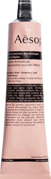 Aesop Hidratáló kézbalzsam növényi kivonatokkal (Resurrection Aromatique
Hand Balm) 75 ml