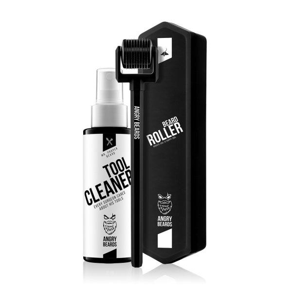 Angry Beards Szakállnövesztő henger tisztítószerrel (Beard Roller & Tool
Cleaner) 50 ml
